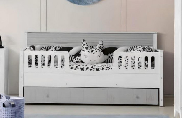 Stylish children's bed: Comfort for little dreamers luxurious gray color