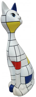 Designer Cat Decorative Statues Modern Painted Figures Abstract Statues 95cm