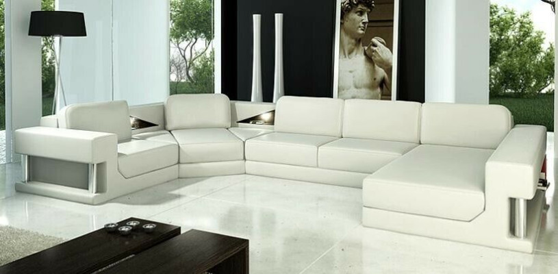 Leather sofa living area couch corner sofa corner set design modern sofa with USB