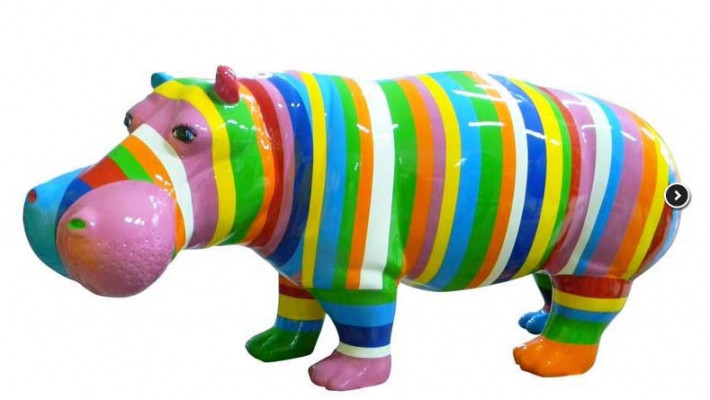 Designer Abstract Figure Modern Figurines Decoration Hippopotamus Garden Sculptures