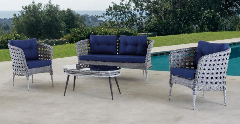 Garden furniture seating set sofa suite terrace table sofa couch 4-piece set