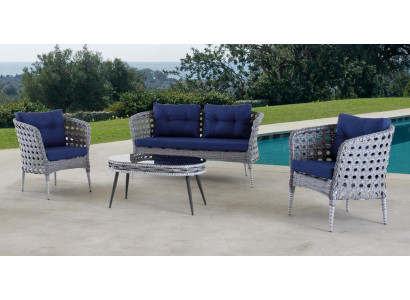 Garden furniture seating set sofa suite terrace table sofa couch 4-piece set