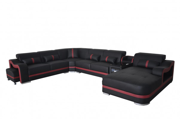 Leather Couch Upholstery Set Seat Design Modern Corner Sofa with USB Living Landscape
