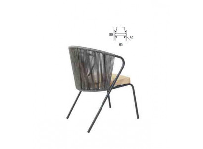 Chair with soft stainless steel leg and round gray backrest