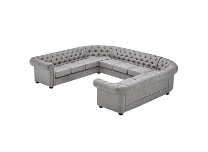 Chesterfield Couch Sofa Upholstered Living Landscape U Shaped Set Corner Sofa