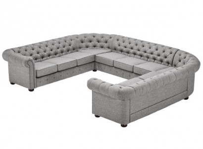 Chesterfield Couch Sofa Upholstered Living Landscape U Shaped Set Corner Sofa