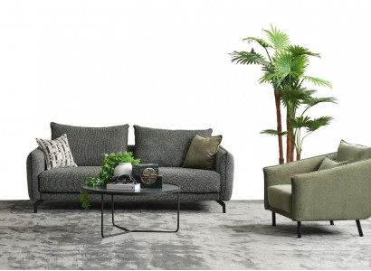 Living room suite sofa set three-seater armchair gray fabric sofa set 3+1 seater