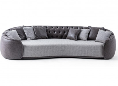 Four-seater Chesterfield sofa, 4-seater, gray fabric sofa, fabric upholstered sofa