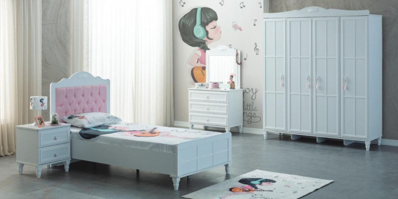 Children's room complete children's furniture children's bed bed wood set 5-piece white
