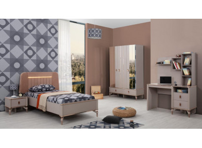 Children's furniture girl's bedroom bed children's bed beige wood set 4-piece
