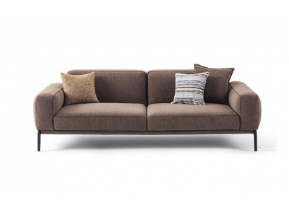 Modern three-seater sofa 3-seater couch brown fabric sofa fabric modern upholstered sofa