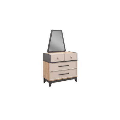 Children's room set: Bed, wardrobe, brown wood, youth bed, 5-piece furniture set