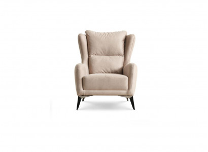 Luxury Armchair Single-Seater 1 Seater Fabric Armchair Beige Living Room Modern