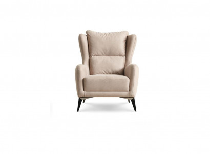 Luxury Armchair Single-Seater 1 Seater Fabric Armchair Beige Living Room Modern