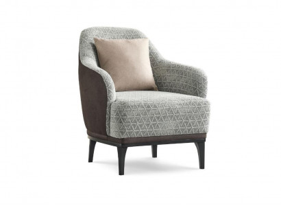 Wing chair armchair single-seater 1-seater fabric armchair gray design modern