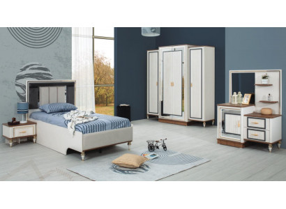 Bedroom sets youth bed children's bed white wood set 5-piece bed modern