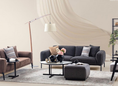 Couch set three-seater armchair sofa fabric 4-piece fabric sofa multicolored 3+3+1+1