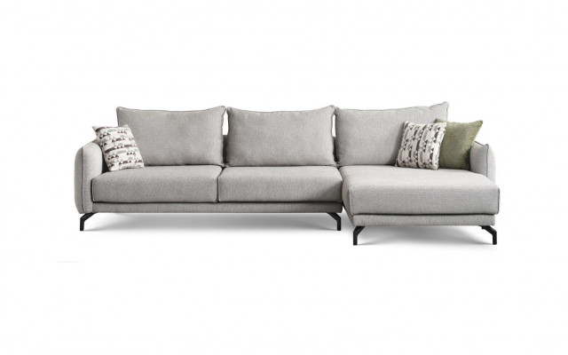 Corner-shaped sectional couch, large sofa, gray modern upholstered sofa