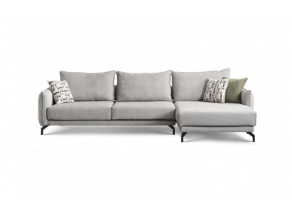 Corner-shaped sectional couch, large sofa, gray modern upholstered sofa