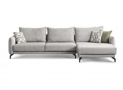 Corner-shaped sectional couch, large sofa, gray modern upholstered sofa
