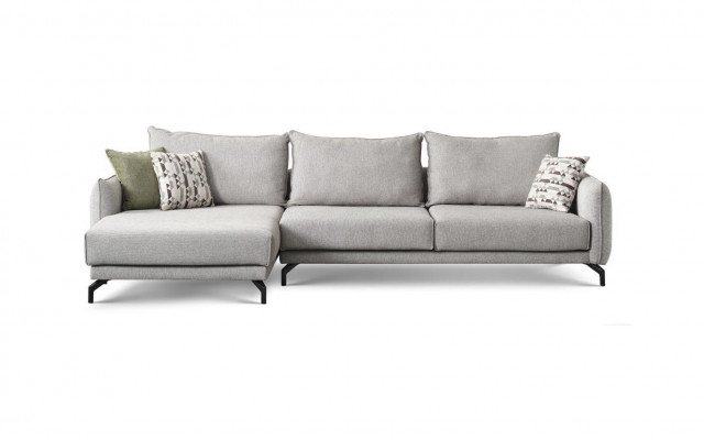 Corner-shaped sectional couch, large sofa, gray modern upholstered sofa