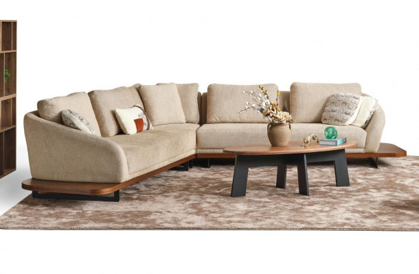 Upholstered sofa corner sofa L-shaped sofa living room landscape sofas beige modern
