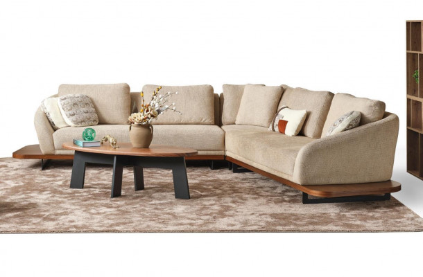 Upholstered sofa corner sofa L-shaped sofa living room landscape sofas beige modern