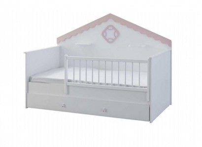 Children's playpen crib white wood bed modern