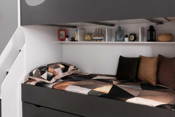 Bunk bed children's bed children's furniture gray set modern children