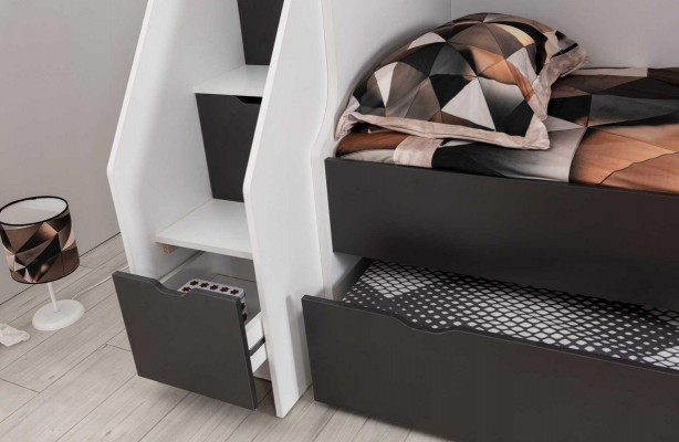 Bunk bed children's bed children's furniture gray set modern children