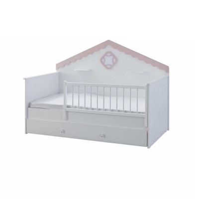 Crib set children's playpen bed white wood set 3-piece