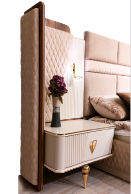 Set bedroom bed luxury wardrobe 2x bedside tables design vanity table