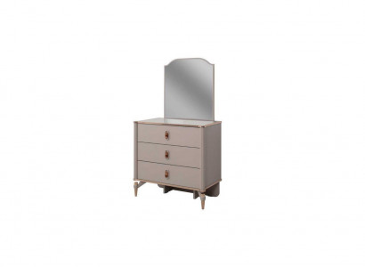 Dresser set with mirror wood children's room beige console set