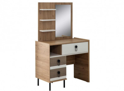 Makeup table set with mirror wood bedroom brown console set