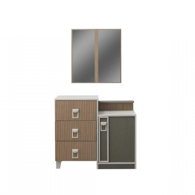 Bedroom dresser set with mirror wood brown set console table