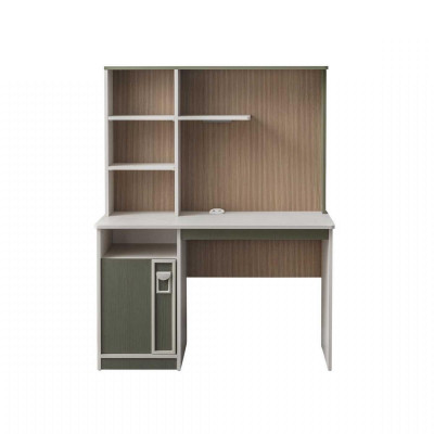 Desk shelves computer desk wood gray children's room table children