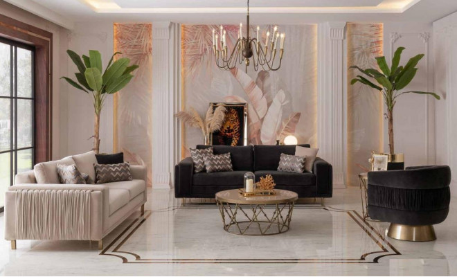 Stylish sofa set 3+3 seater sofa with armchair for living room new design