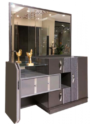 Luxury Gray Complete Bedroom Double Bed 2x Nightstands Wardrobe