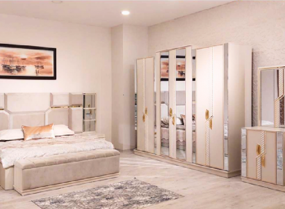 Bedroom Set Modern Double Bed 2x Nightstands Luxury Wardrobe New
