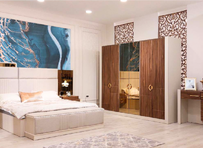 Bedroom furniture modern set 6-piece designer furnishings new double bed