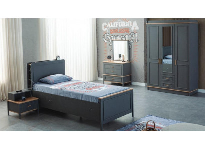 Children's Furniture Set Children's Room Bed Children's Bed Gray Wood 5-piece Set