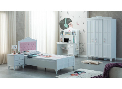 Complete children's furniture children's bed bed wood set 4-piece nursery white