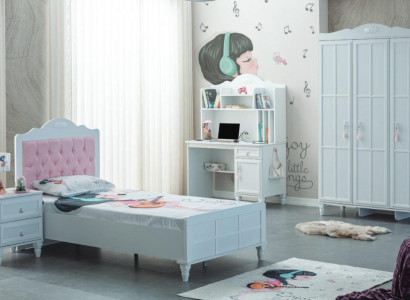 Complete children's furniture children's bed bed wood set 4-piece nursery white