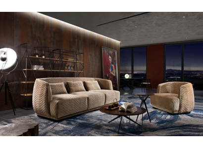 Designer sofa set 3+1 seater couch upholstered set Italian furniture