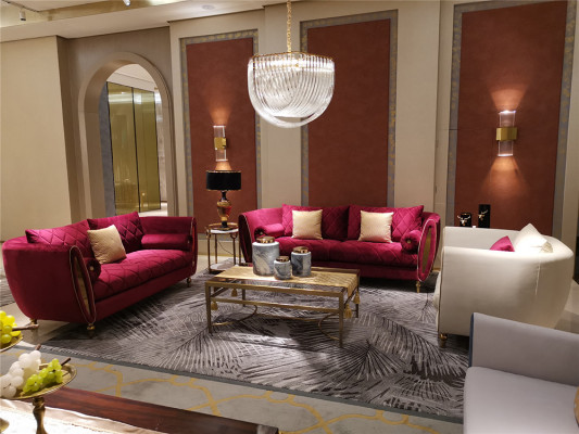 Design 4-seater upholstered sofa luxury couch - Italian style living room furniture