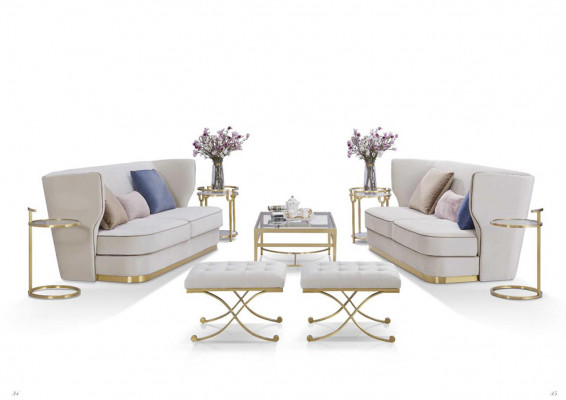 Design luxury couch 3-seater upholstered sofa - Italian style living room furniture.