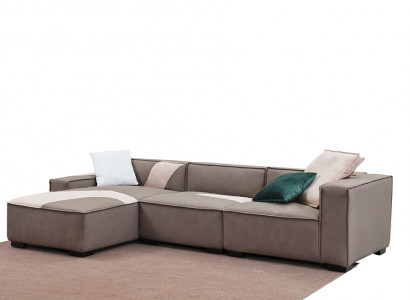 Sectional sofa living landscape couch L-shaped upholstered couches leather design Italy