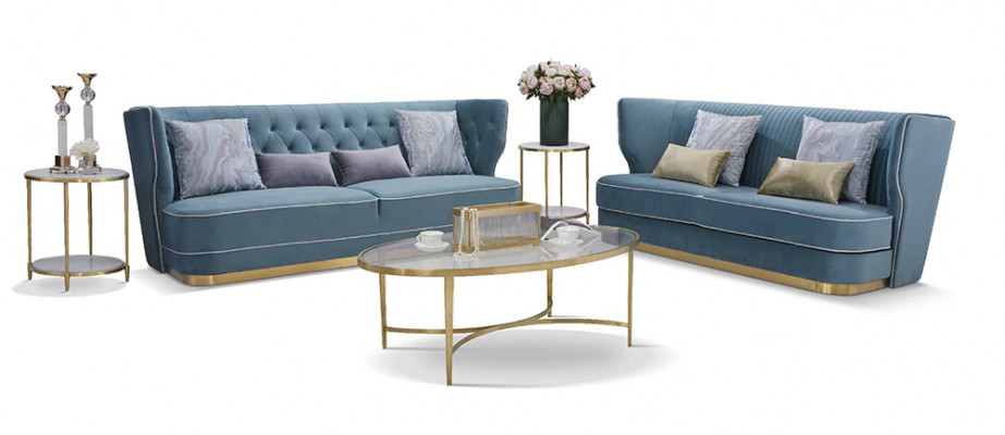 Design Luxury Couch 4-Seater Upholstered Sofa - Italian Style Living Room Furniture