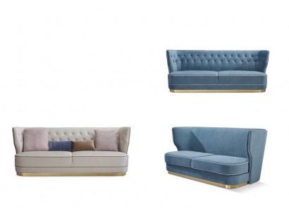 Design Luxury Couch 4-Seater Upholstered Sofa - Italian Style Living Room Furniture