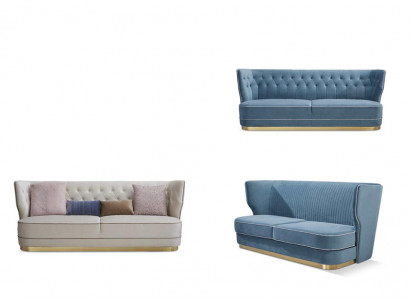 Design Luxury Couch 4-Seater Upholstered Sofa - Italian Style Living Room Furniture